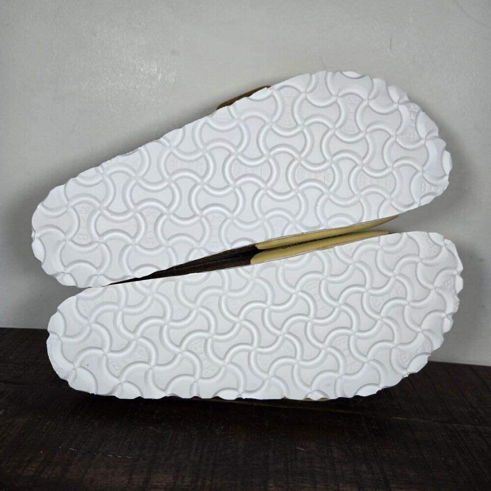 Birkenstock Madrid Big Buckle Womens Size 5 EU 36 Narrow Sandals Yellow Brown - Picture 9 of 11